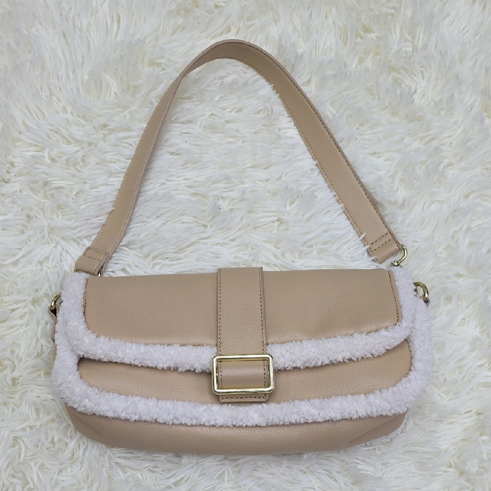 Madden Girl Tan Shoulder Bag with Gold Accent
